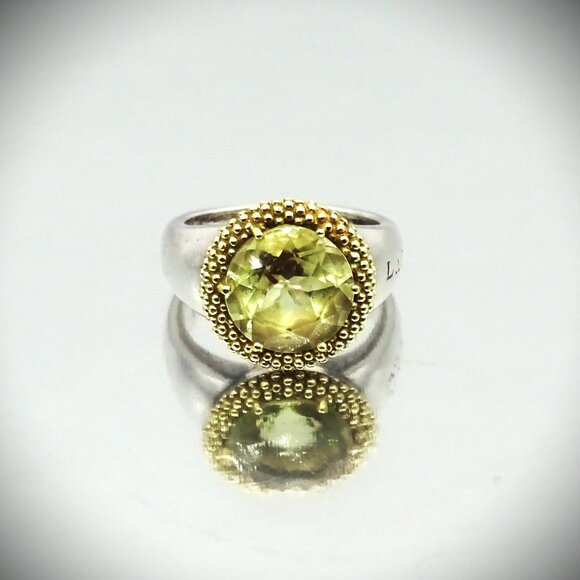 LAGOS Caviar Sterling Silver 18K Yellow Gold & Citrine Cocktail Ring Size 8.75 - Picture 2 of 10